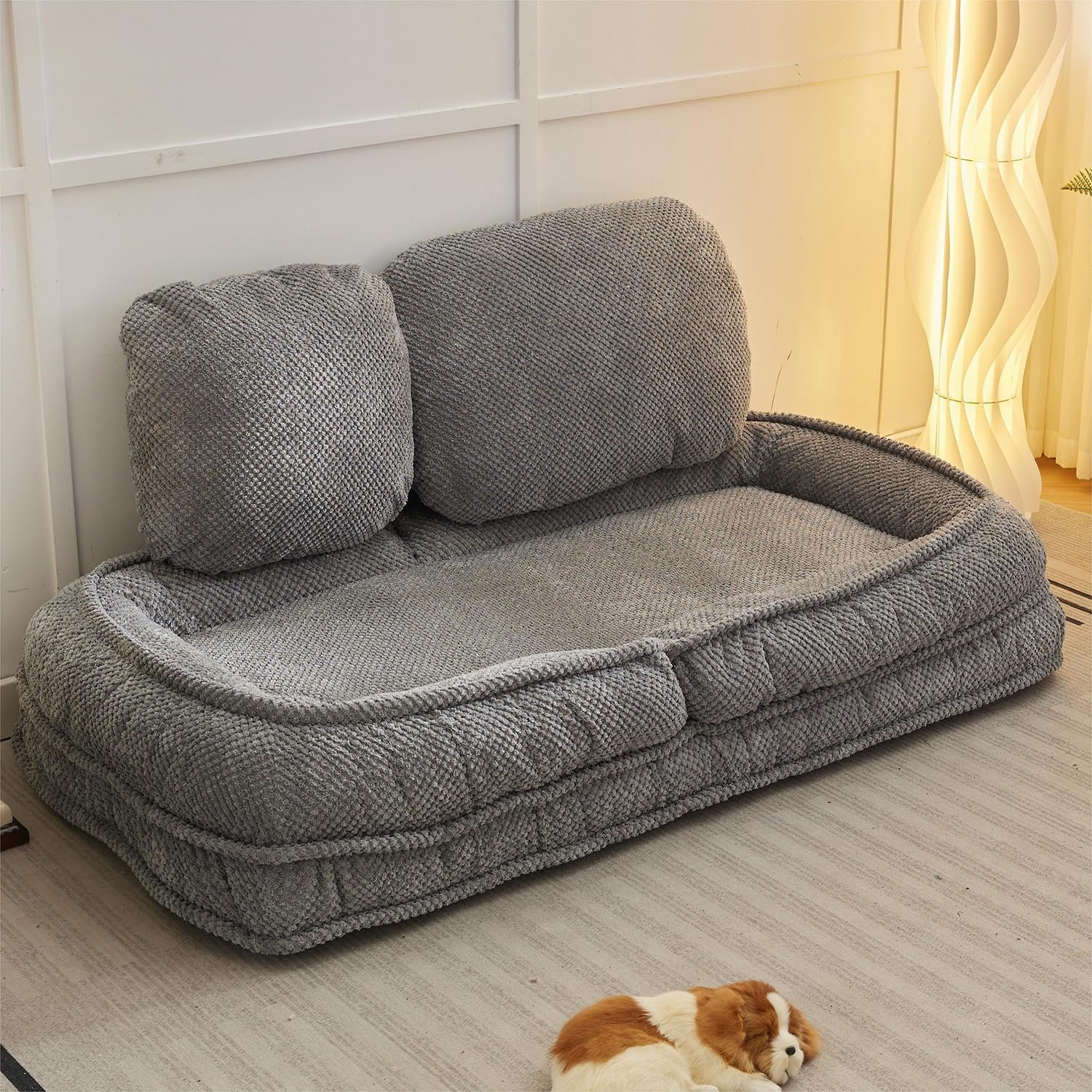 Upholstered Human Dog Sofa Bed for Adult - Image 2