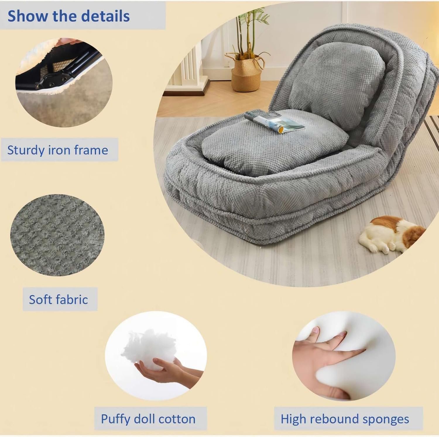Upholstered Human Dog Sofa Bed for Adult - Image 4